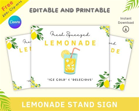 Modern & Minimalist: Sleek Printable Lemonade Sign Styles