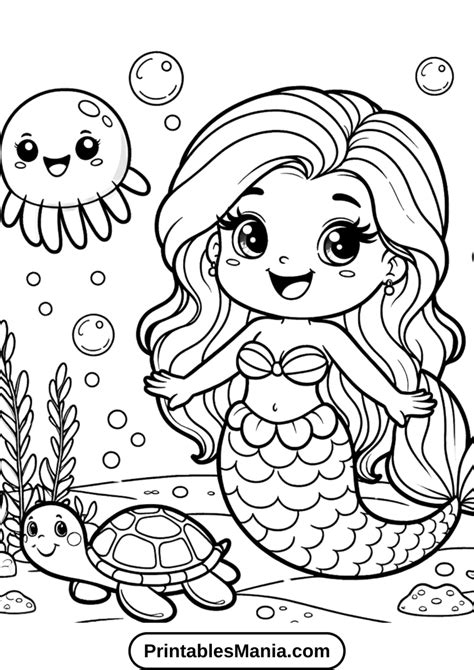 Mythical & Majestic Mermaid Free Printable Coloring Pages