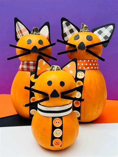 No-Carve Cat Pumpkin Templates (Paint & Decor)