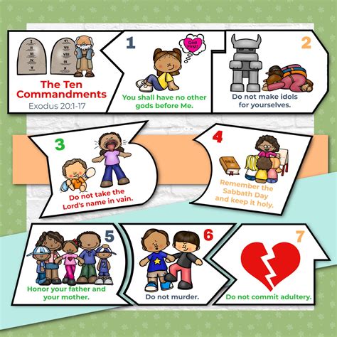 Nurturing Young Hearts: Printable Ten Commandments for Children and Catechesis