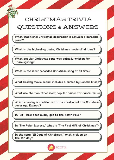Our Top Categories for Free Printable Christmas Trivia Fun