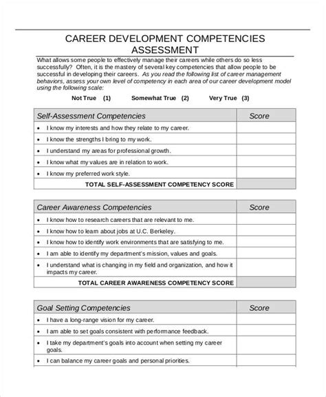 Printable Assessments for Career & Professional Development