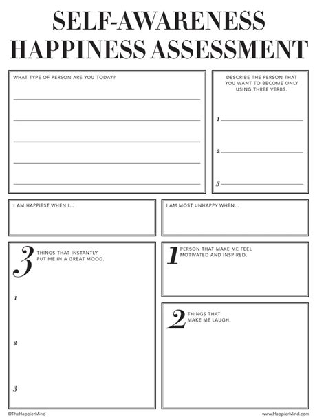 Printable Assessments for Personal Growth & Self-Improvement