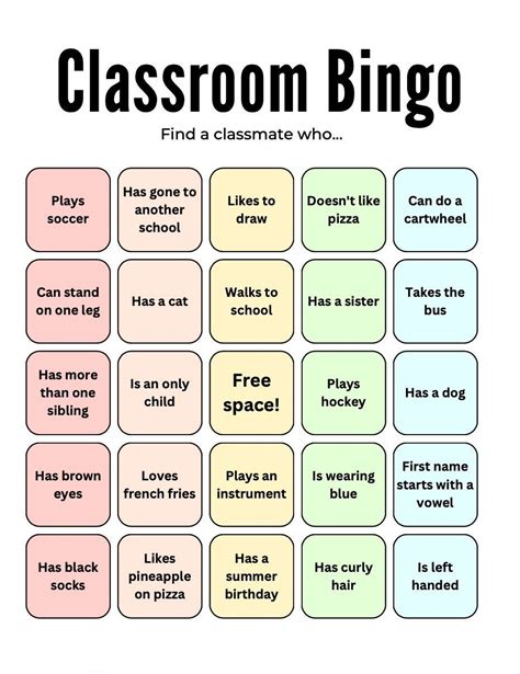 Printable Bingo for Classroom Fun & School Events