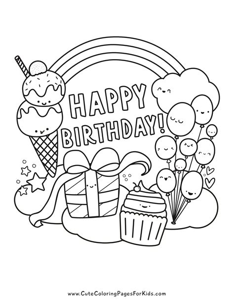 Printable Birthday Coloring Sheets as Party Activities & Favors