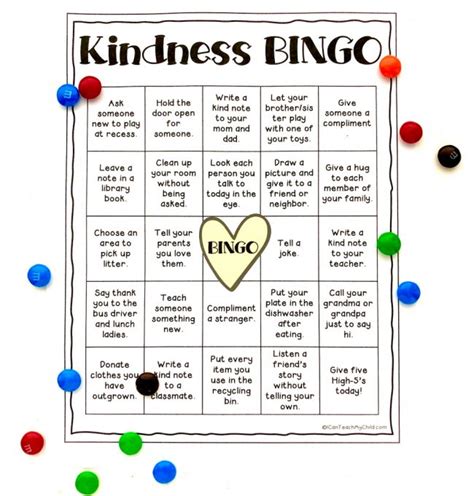 Printable Kindness Challenges & Bingo Cards