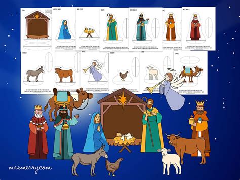 Printable Nativity Scenes for Small Spaces & Ornaments: Compact Charm