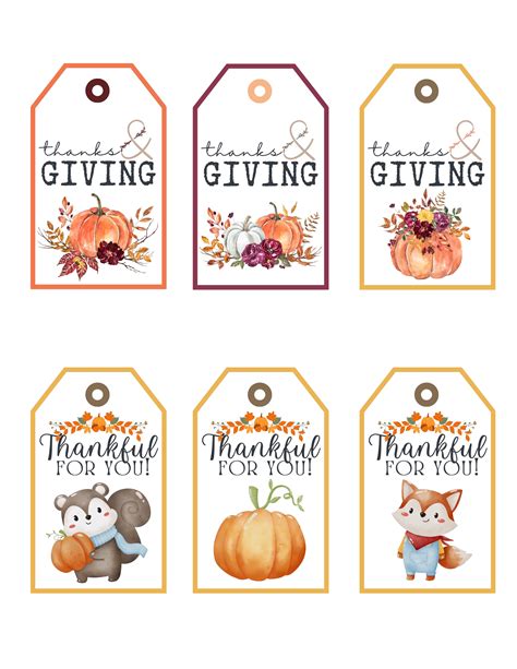 Printable Turkey Gift Tags & Labels: Festive Finishing Touches
