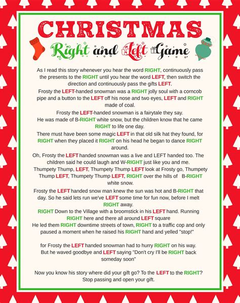 Quick-Play & Kids' Edition: Simplified Christmas Left Right Printables