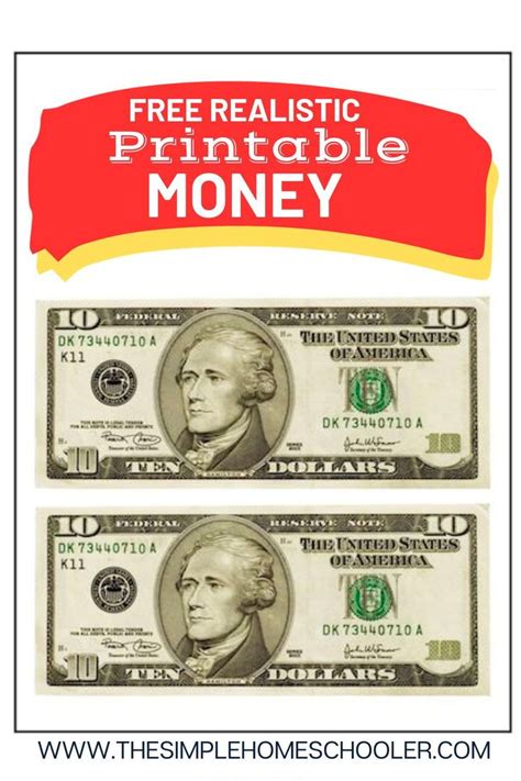 Realistic & Educational Classroom Money Printables
