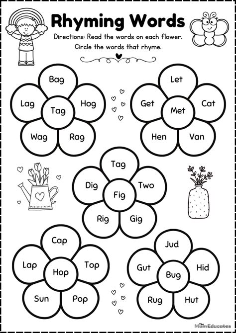 Rhyming Word Family Focus Printables: Building Foundational Phonics