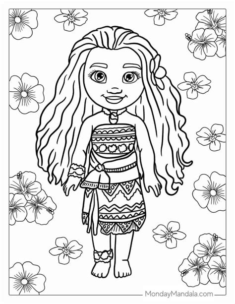 Simplified Scenes for Tiny Hands: Easy Moana Coloring Pages