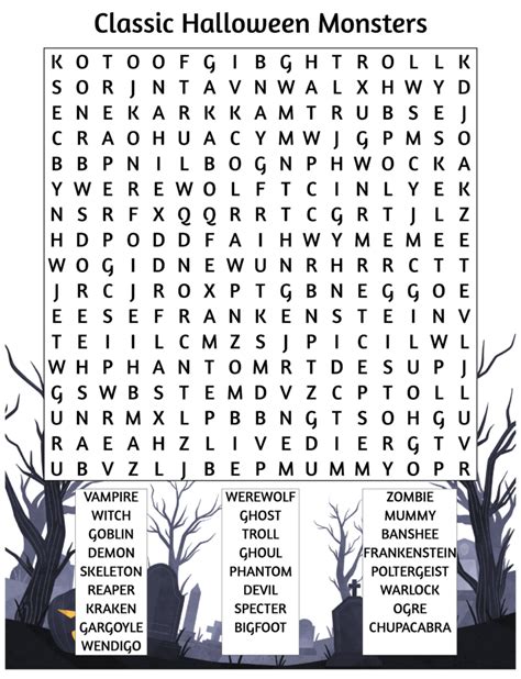 Spooktacular Word Searches: Classic Fun for All Ages