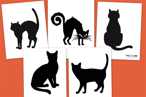 Spooky & Mystical Black Cat Stencils
