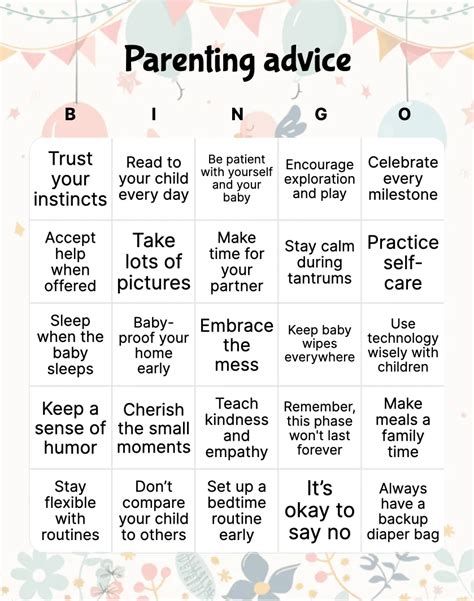 Sweet & Sentimental: Baby Fact & Advice Bingo