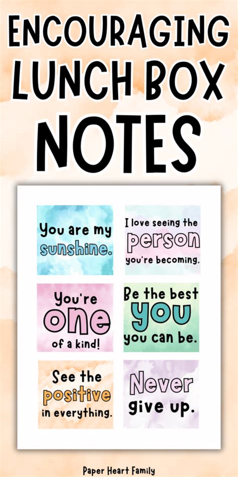 Sweet Surprises: Lunch Box Notes & Encouragement Cards