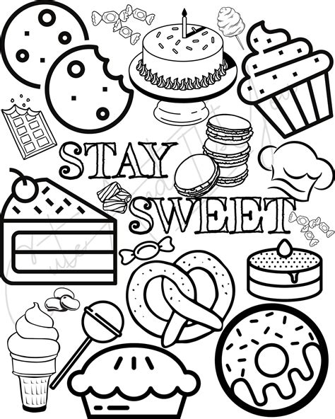 Sweet Treats & Goodies: Yummy Pages to Color