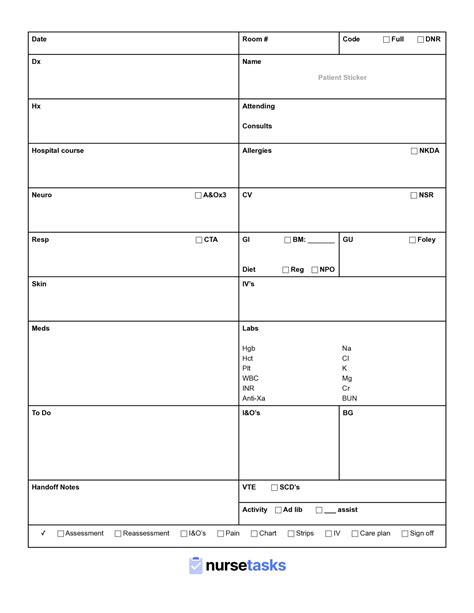 Tailored to Your Turf: Specialty-Specific Printable Nursing Report Sheets