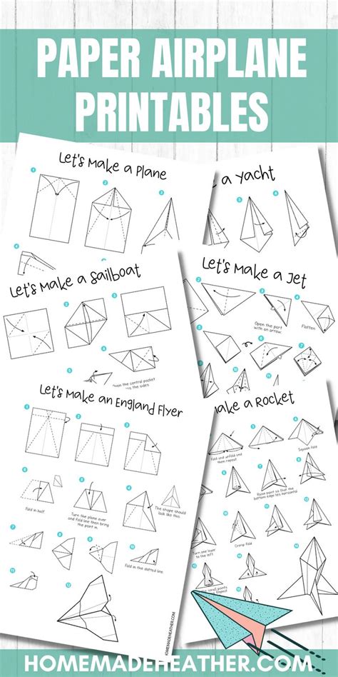 Teaching & Learning: Educational Printable Paper Airplane Templates for All Ages
