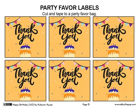 Thank You & Party Favor Printables