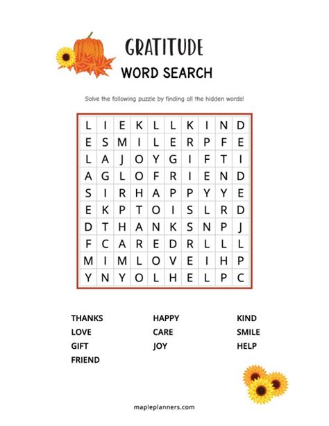 Thankful & Gratitude Word Searches: Embracing the Spirit of Thanksgiving