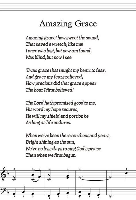 The Classic "Amazing Grace" Lyrics: Your Standard Printable Version