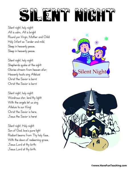 The Classic Carol: Complete "Words to Silent Night Printable"