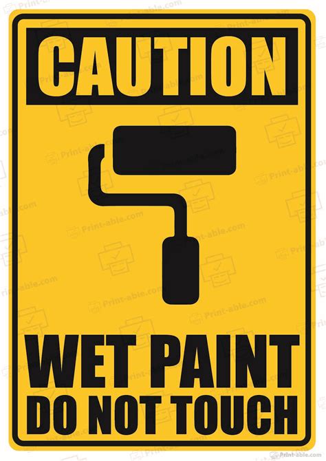 The Classic & Clear: Unmistakable Wet Paint Sign Printables