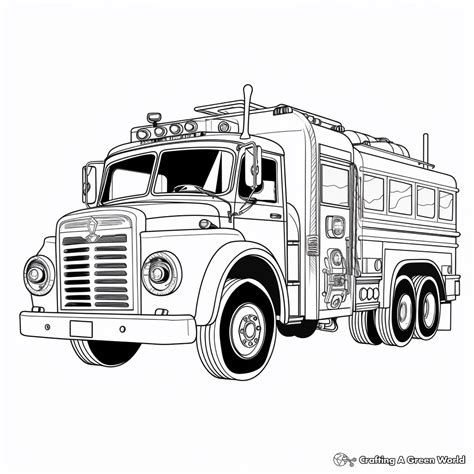 The Classic Red Engine: Iconic Fire Truck Coloring Pages
