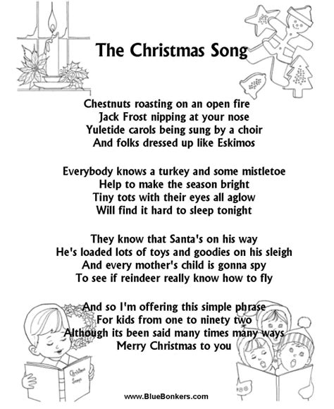 The Classics: Timeless "Christmas Carol Printable Lyrics" Everyone Loves