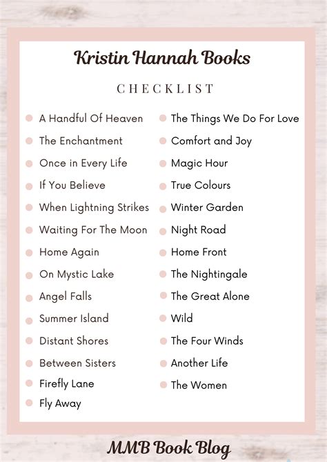 The Definitive List: Kristin Hannah Books in Publication Order