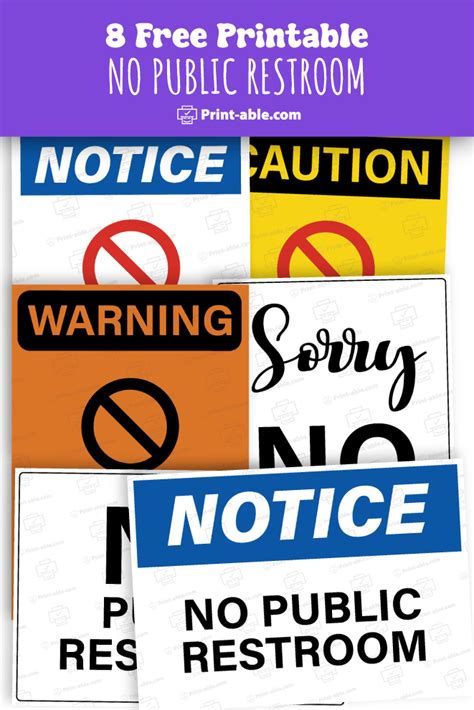 The Direct & Clear "No Public Restroom" Sign