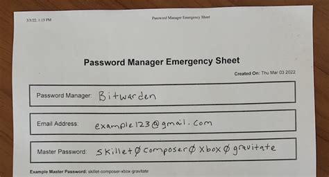 π¨ The "Emergency Backup" Password Manager Printable