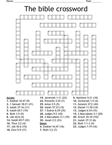 The Enduring Appeal: Why Printable Biblical Crosswords Resonate