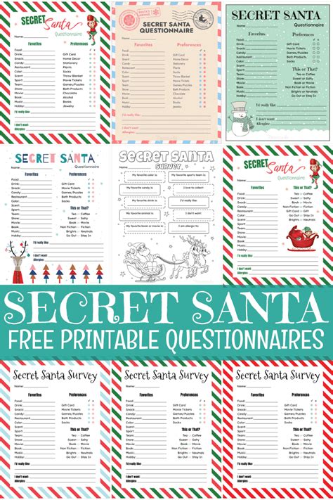 The Essential Classic: Basic Secret Santa Template Printables