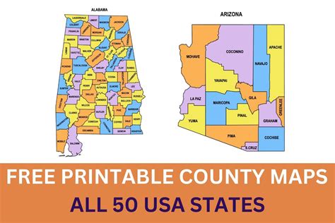 The Essential Starter Pack: Basic Printable County Maps for Everyone