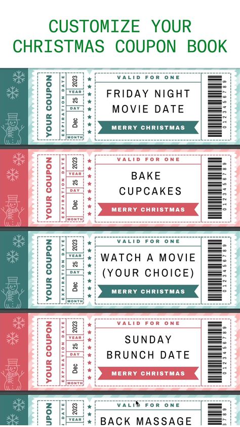 The Experience Architect's Secret: Printable 12 Days of Christmas Coupon Books & Vouchers