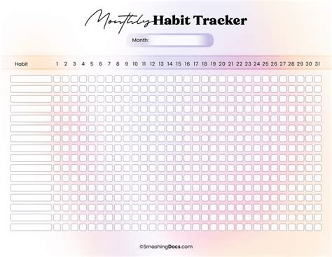 The Foundation: Simple Monthly Habit Tracker Printables