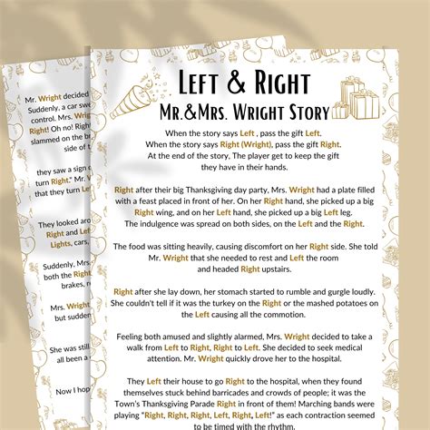 The Funniest Printable Left Right Game Stories for Any Occasion