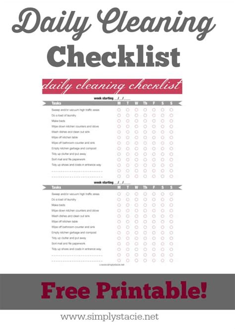 The "I Need to Start Somewhere" Daily Tidy-Up Checklist