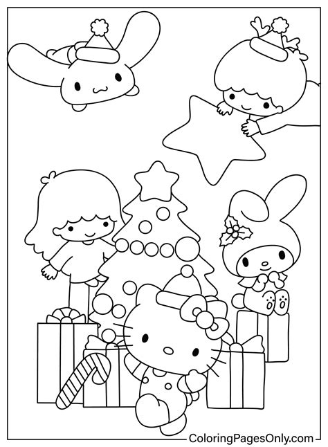 The Irresistible Charm of Hello Kitty Christmas Coloring Pages