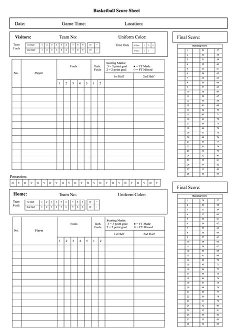 The Rookie Scorekeeper's Best Friend: Simple & Essential Stat Sheets