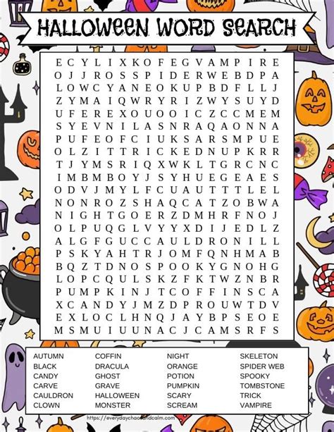 The Spooktacular Spectrum: Types of Free Halloween Word Searches