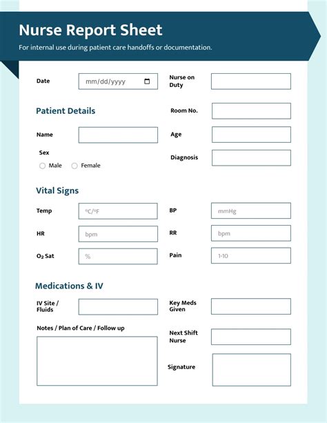 The Unsung Hero: Why Printable Nursing Report Sheets Are Non-Negotiable