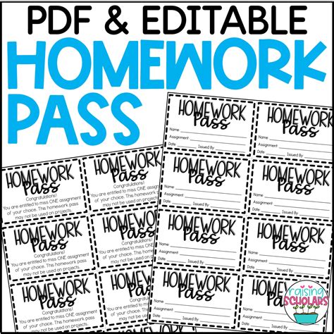 The Versatility of the Homework Pass: Categories & Ideas