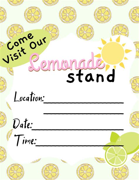 Theme & Seasonal Sensations: Adapting Your Printable Lemonade Sign for Any Event