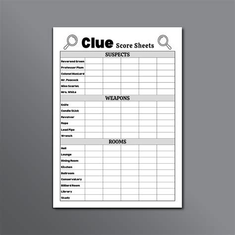 Themed & Custom Clue Sheets: Unleashing Your Inner Game Designer
