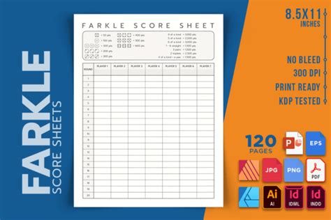 Themed & Customizable Farkle Score Sheet Designs