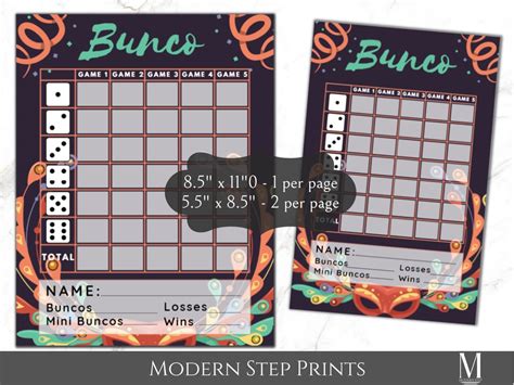 Themed & Festive Bunco Score Sheets: Adding Extra Flair