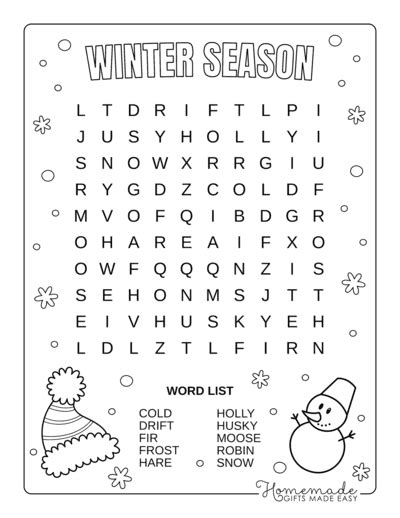Themed Word Searches: From Santa to Snowflakes